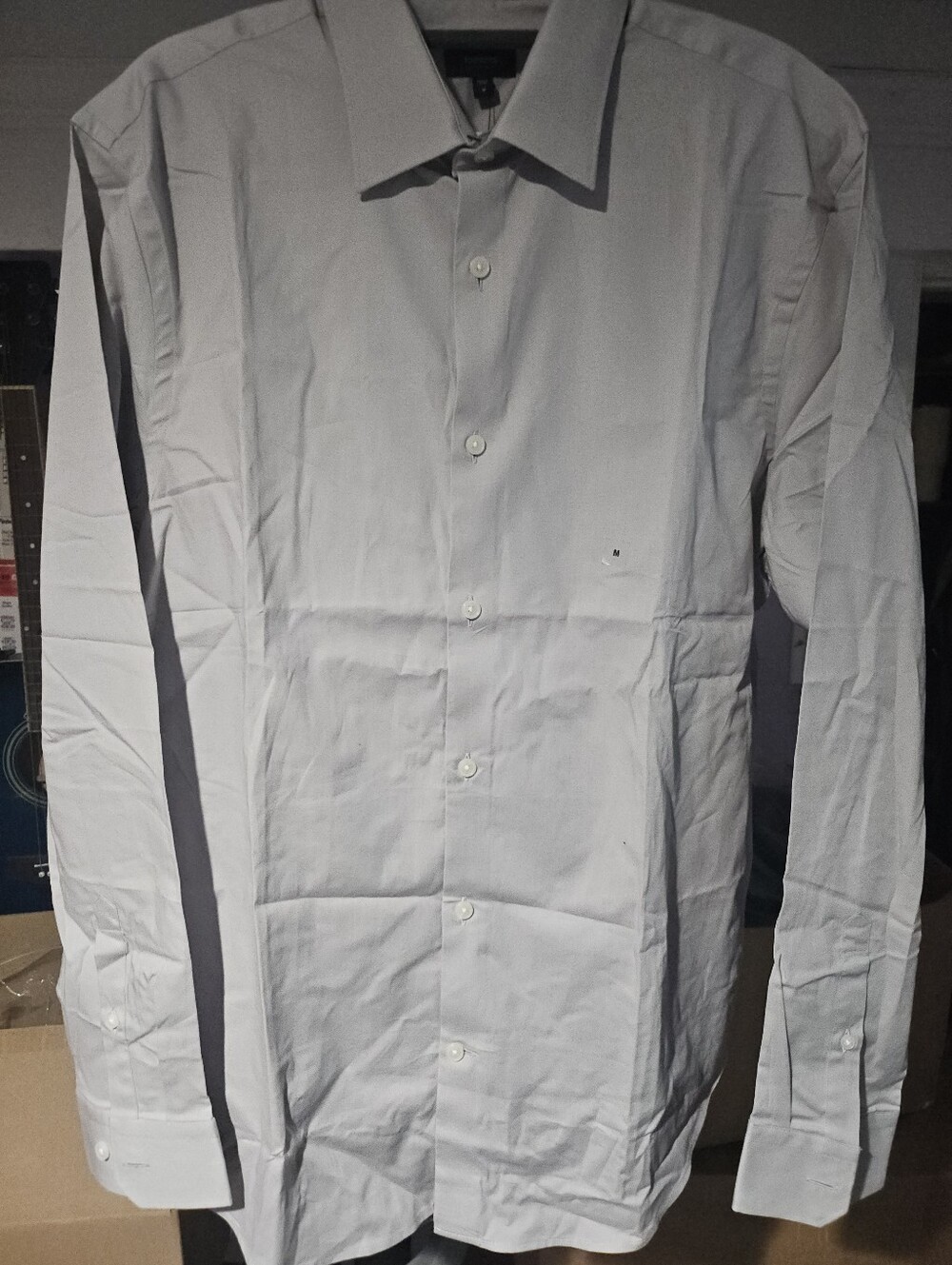 Express Men's Light Blue Dress Shirt - Button Front